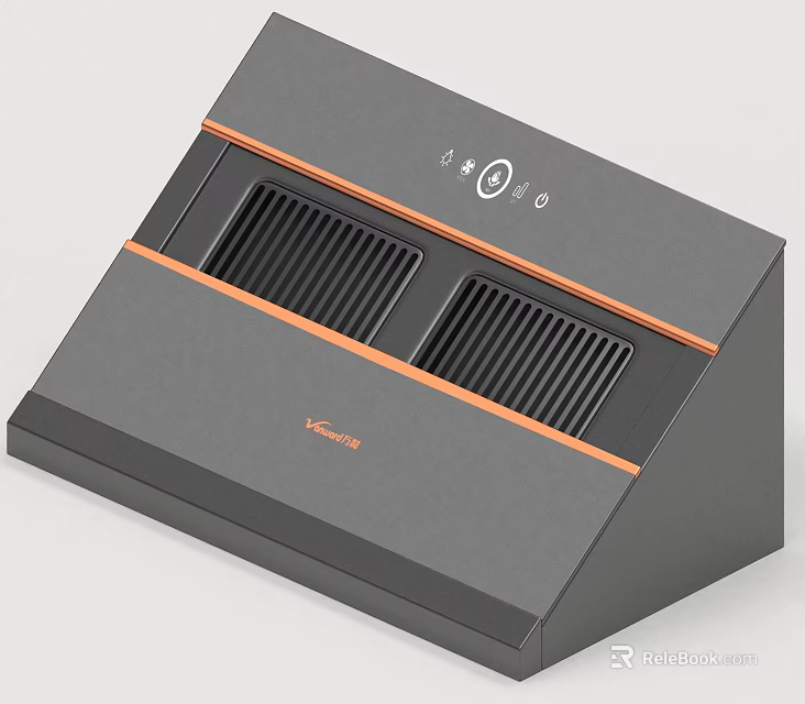 Vamao Modern Household Appliance With Gray Design Orange Accent Lines Dual Vents Top Control Buttons 3d model 