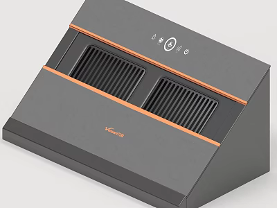 Vamao Modern Household Appliance With Gray Design Orange Accent Lines Dual Vents Top Control Buttons 3d model