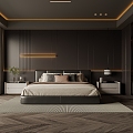 Dark Bedroom Modern Bedroom 3d model