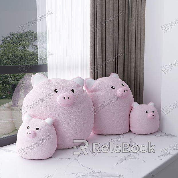 Modern Doll Pig Pillow model