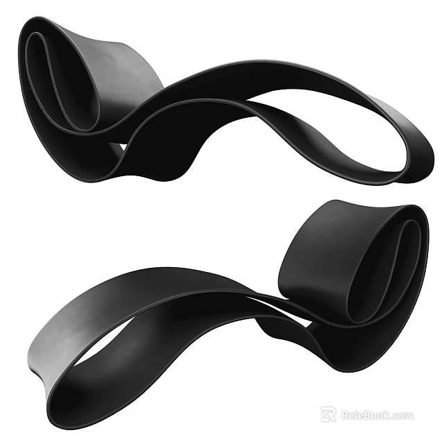 Modern Black Lounge Chair With Curved Streamlined Design And Ergonomic Structure 3d model 