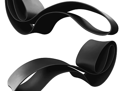 Modern Black Lounge Chair With Curved Streamlined Design And Ergonomic Structure 3d model