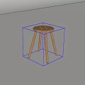 Simple Modern Wooden Stool with Round Seat and Four Tapered Legs