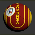 Red And Yellow Soccer Ball With CONCACAF Emblem Sports Equipment