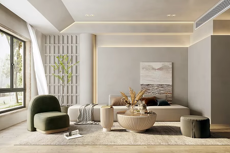 Quiet living room home living room 3d model