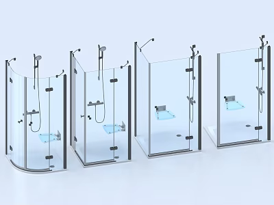 Modern Shower Head Designs Featuring Glass Enclosures And Stylish Shower Fixtures 3d model