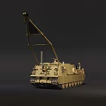 Armored Military Vehicle With Crane System For Battlefield Recovery Missions