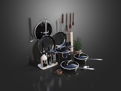 943 pan kitchen utensils 3d model