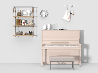 Nordic Piano Wall Cabinet 3d model