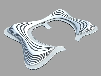 Modern Curved Architectural Design With Streamlined White Exterior And Unique Shape 3d model