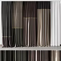 Elegant Layered Curtains in Brown Beige White with Gold Accents and Modern Style