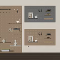 Modern Hole Board Clothes Hook 3d model
