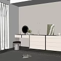 Modern Dressing Table Dressing Table Bucket Cabinet Integrated Combination Cabinet 3d model