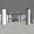 modern lobby hotel lobby rest area bar partition 3d model