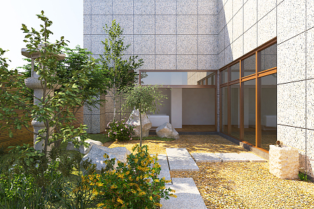 Modern Courtyard Garden 3d model