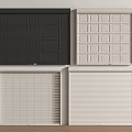 Black And White Garage Doors With Grid And Slatted Roller Shutter Designs 3d model