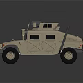 Sand Colored Armored Military Vehicle With Roof Mounted Equipment And Sturdy Design