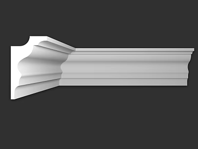 White Decorative Architectural Molding With Intricate Curved Design And Smooth Surface 3d model