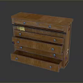 Wooden Chest of Drawers With Multiple Drawers Metal Handles And Labels
