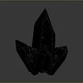 Red Crystal Stone with Shiny Polyhedral Shape on Gray Background Surface