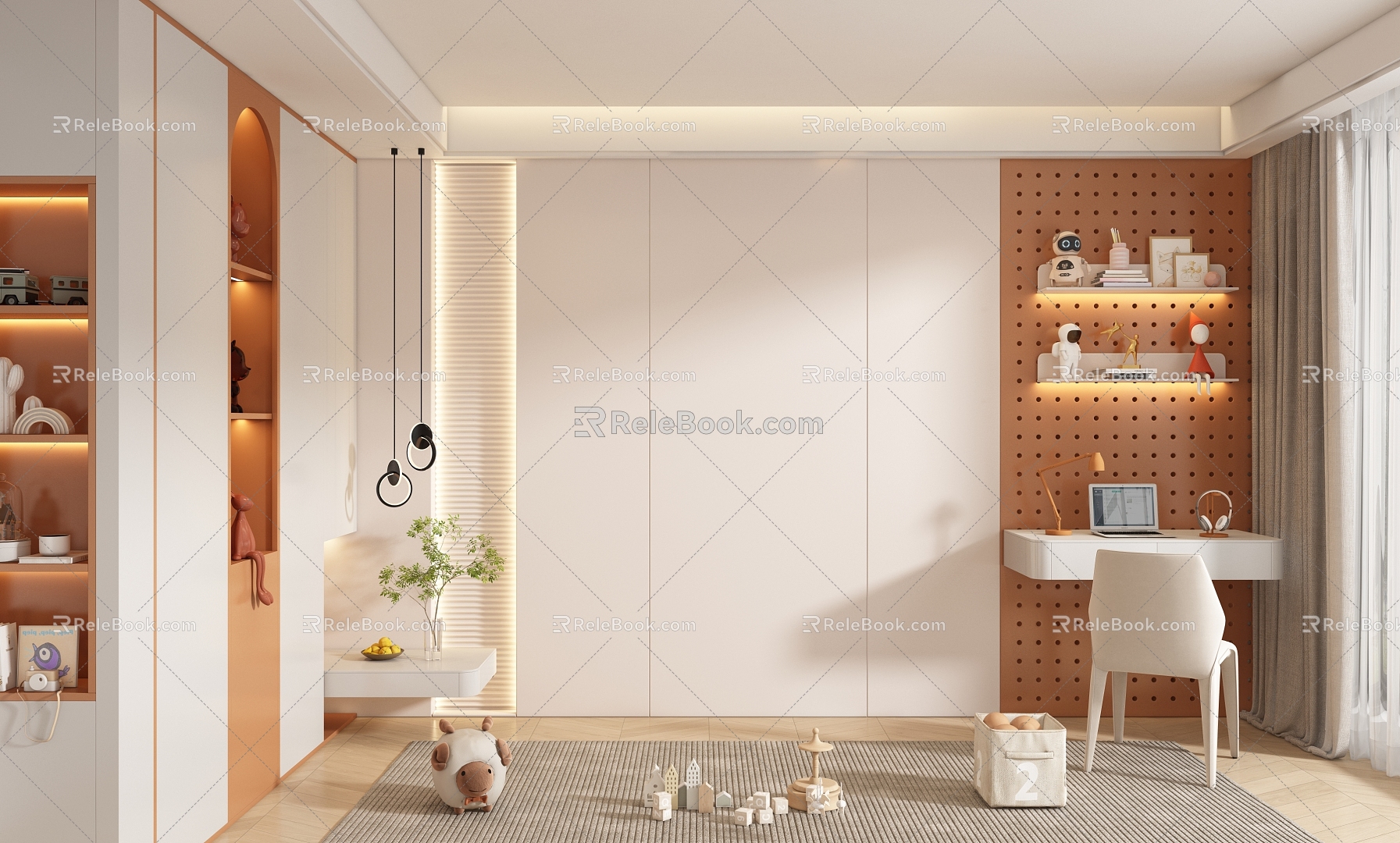 Children's room background wall 3d model