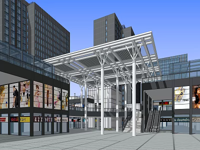 Modern Commercial Street Commercial Atrium 3d model