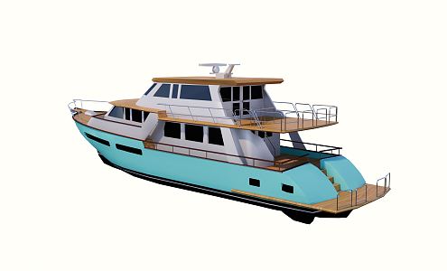 Modern Yacht Luxury Yacht Architecture Landscape 3d model