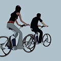 Two People Riding Modern Bicycles With Sleek Frames And Comfortable Seats