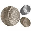 Modern Metallic Round Wall Decor with Wavy Texture and Different Tones 3d model