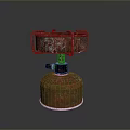 Rusty Portable Gas Stove With Cylinder Base For Outdoor Cooking Use