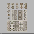 Traditional Chinese Lattice Windows Featuring Various Decorative Patterns And Classic Designs 3d model