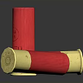 Red And Gold Shotgun Shells As Tactical Ammunition Equipment With Brass Base And Ribbed Casing
