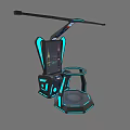 VR Gaming Experience Chair With Blue Glowing Lights And Display Screen