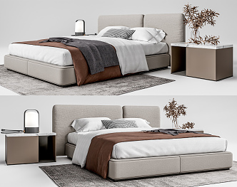 Modern Double Bed 3d model