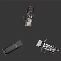 Vintage Black Sedan Retro Hearse And Emergency Vehicle With Open Rear