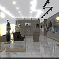 Spacious Modern Clothing Store Interior With Mannequins Hanging Clothes Brand Sign And Lighting