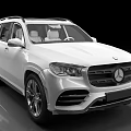 White Mercedes SUV Luxury Exterior Design With Sleek Body And Alloy Wheels Front View