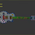 Modern Electric Guitar With Unique Wooden Body Decorative Design And Reflection For Daily Use