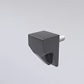 Black Irregular Geometric Industrial Object 3D Model With Side Screw Design