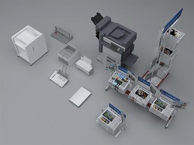 Modern printer printing equipment 3d model