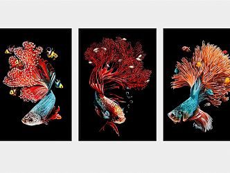 Modern Animal Painting Decorative Painting 3d model