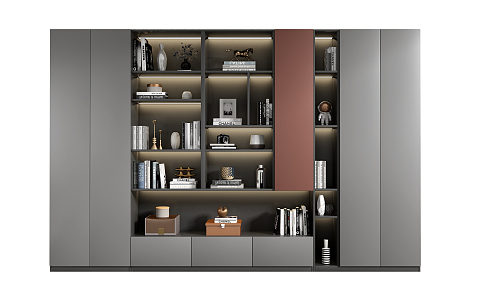 Modern bookcase 3d model