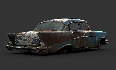 Destroyed car 3d model