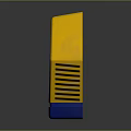 Yellow And Blue Hexagonal Fire Alarm Signal Device With Red Indicator