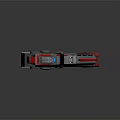 Futuristic Red Silver Mechanical Sci Fi Weapon With Blue Energy And Detailed Structure