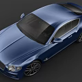 Blue Bentley Luxury Coupe with Chrome Grille LED Headlights and Alloy Wheels