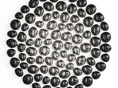 Modern Black and Clear Round Beads in Circular Arrangement Wall Decor 3d model
