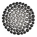 Modern Black and Clear Round Beads in Circular Arrangement Wall Decor 3d model