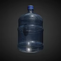 Large Capacity Transparent Plastic Water Bottle With Blue Cap And Textured Surface 3d model