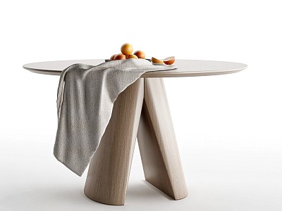 Table Round Table Round Table Log Table Fabric Fruit 3d model